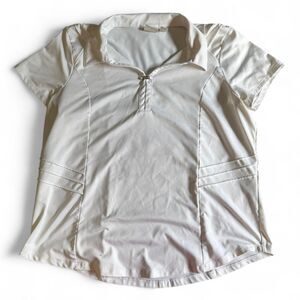 Chico's Zenergy Golf Polo Shirt Women's Size 3 (XL/16) White UPF Stretch